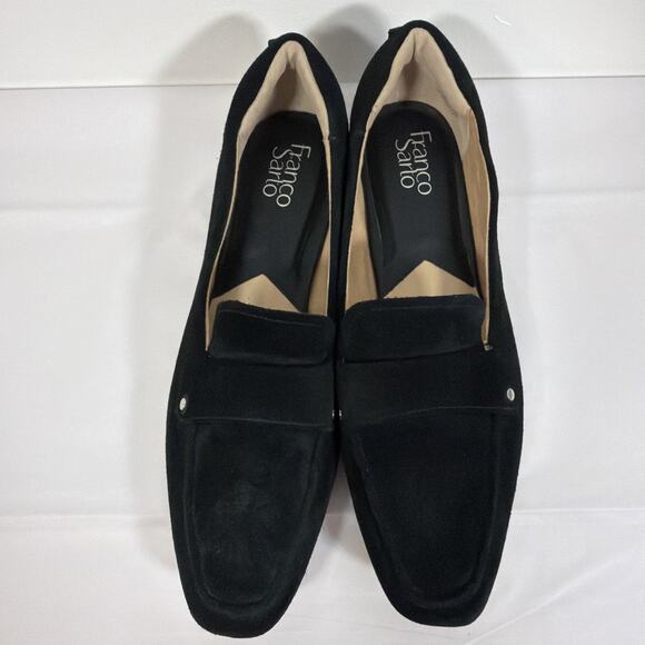 Franco Sarto Persia Loafers Black Suede Shoe 11 Flat Almond Toe Comfort - Picture 4 of 9